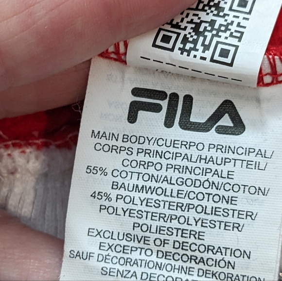 Women's FILA giant bright red logo sweatshirt.  Size large. - Picture 5 of 9
